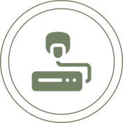 Headset and console icon on black background