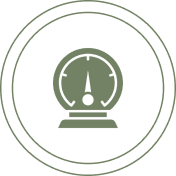 Gauge icon on black background
