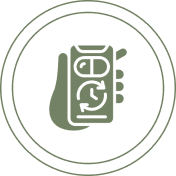Green technology symbol in hand