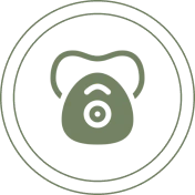 Kettlebell icon with circular design