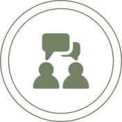 Conversation icon on black background
