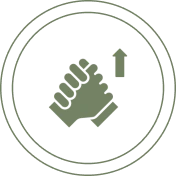 Teamwork symbol with arrow